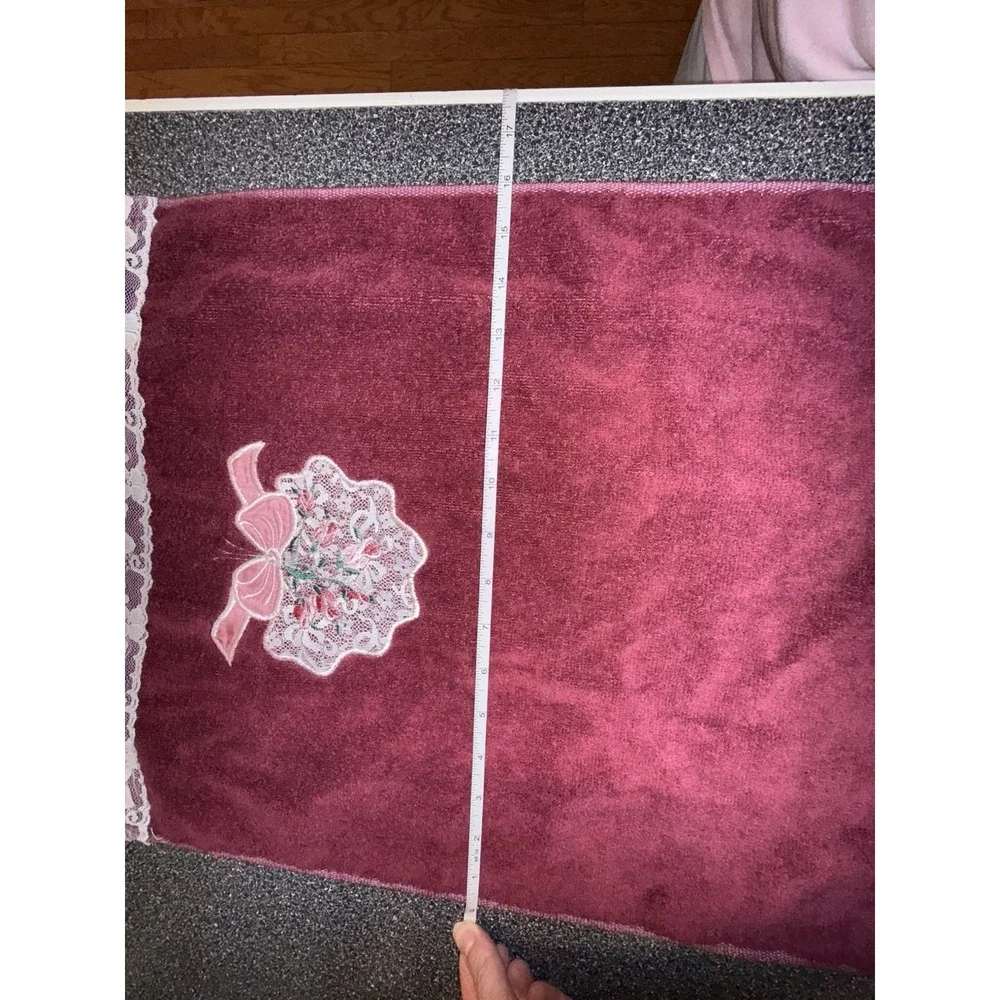 Vtg Embroidered JC Penny's Home Collection Maroon  Towels 2 Bath /2 Hand/ 2 Wash